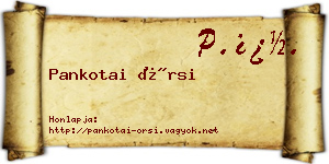 Pankotai Örsi névjegykártya